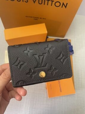 Louis Vuitton Black Embossed Monogram Small Wallet